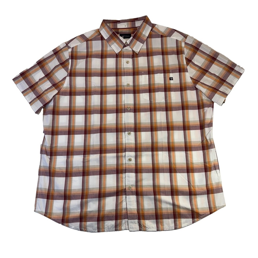 Men"s Marmot Short Sleeves Plaid Button Up Shirt Outdoors Hiking Casual XXL